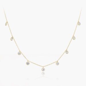 Single Diamond Necklace in 14k Gold Plated BRAND NEW!!!